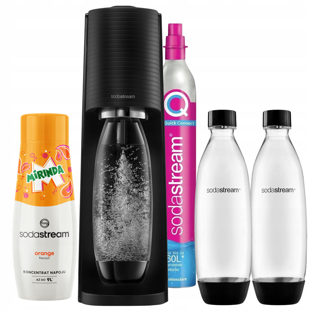Saturator SodaStream Terra czarny do wody + 3 butelki + nabój z gazem CO2