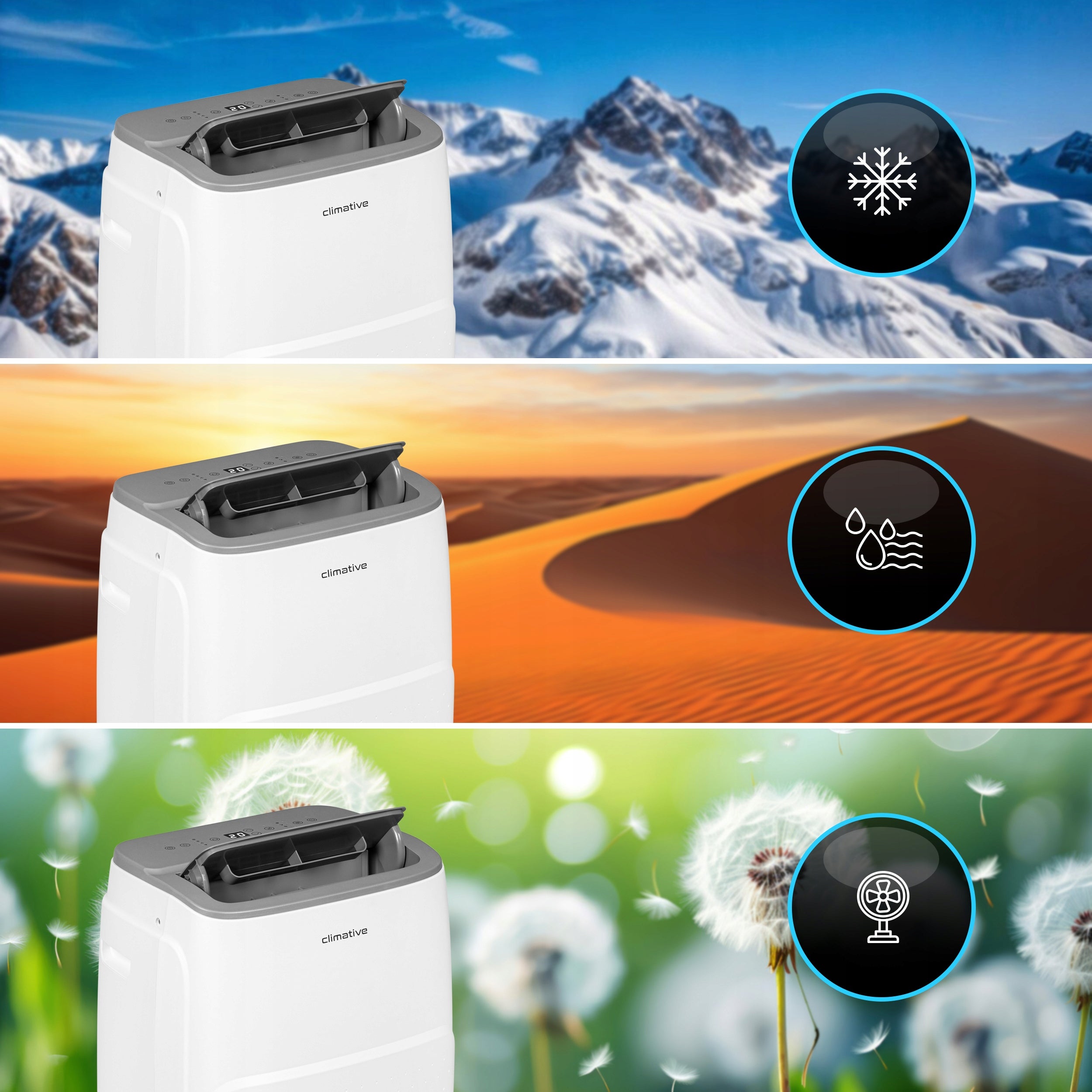 Klimatyzator przenośny pokojowy MINI 2,6 kW mały cichy WiFi 26 m2 uszczelka