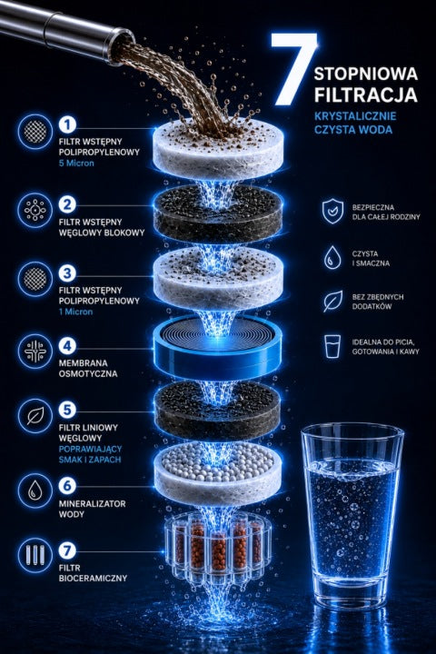 ELIX FILTR DO WODY RO7 JONIZATOR ODWRÓCONA OSMOZA 75GPD