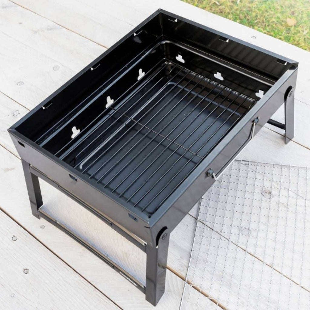 Innovagoods przenośny składany grill węglowy 35x27 cm dla 2 osób (żelazny)