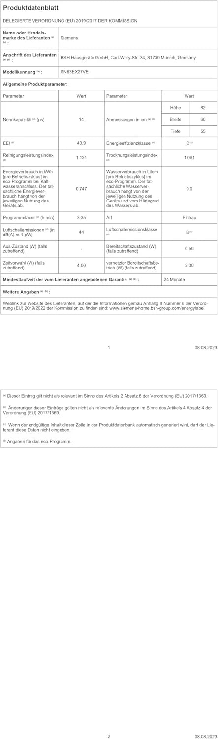 Siemens SN43ES14VE, iQ300 Smarter Geschirrspüler, Unterbau-Spülmaschine mit Besteckschublade, 60 cm, automatische Türöffnung dank autoOpen dry, besonders leise mit iQdrive-Motor, aquaStop, Edelstahl