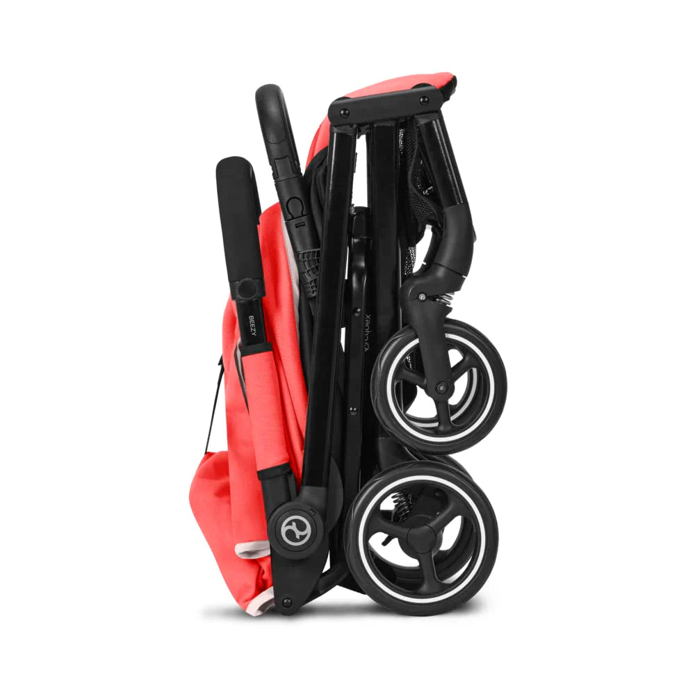 Cybex Gold Kinderwagen Beezy mit One-Pull Harness, Ab Geburt bis ca. 4 Jahre (max. 22 kg), Kompakt und ergonomisch, Magic Black (Schwarz mit schwarzem Rahmen)