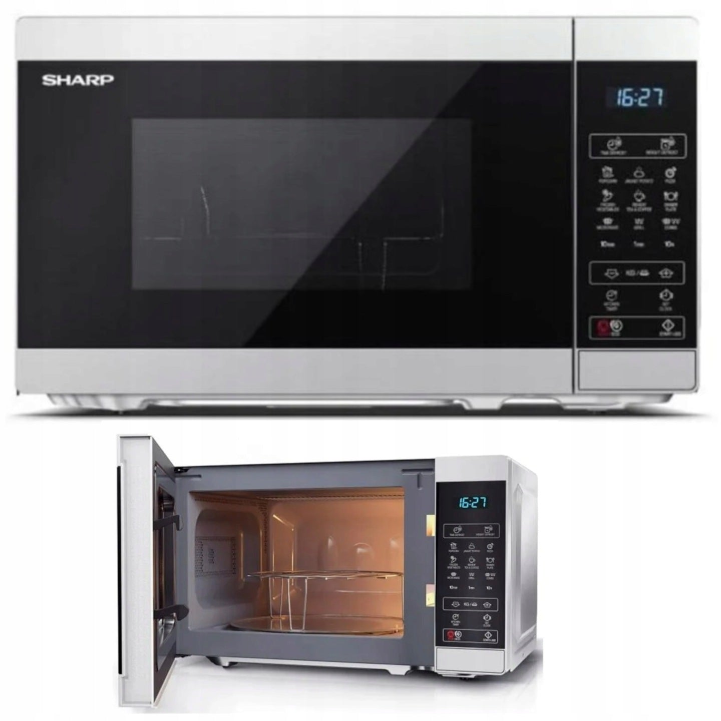 KUCHENKA MIKROFALOWA SHARP MIKROFALÓWKA YC-MG02E SREBRNA 800W 20L