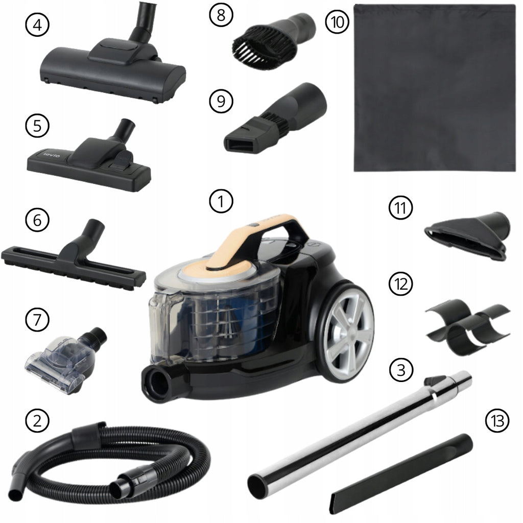 ODKURZACZ BEZWORKOWY CYKLONOWY MOCNY CICHY TURBOSZCZOTKA HEPA 15w1 LOVIO