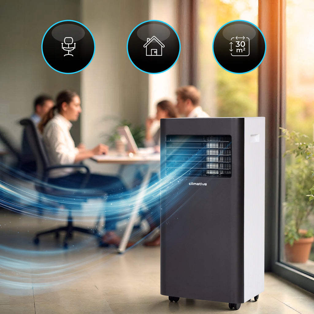 Klimatyzator przenośny pokojowy MINI 2,6 kW mały cichy WiFi 26 m2 uszczelka