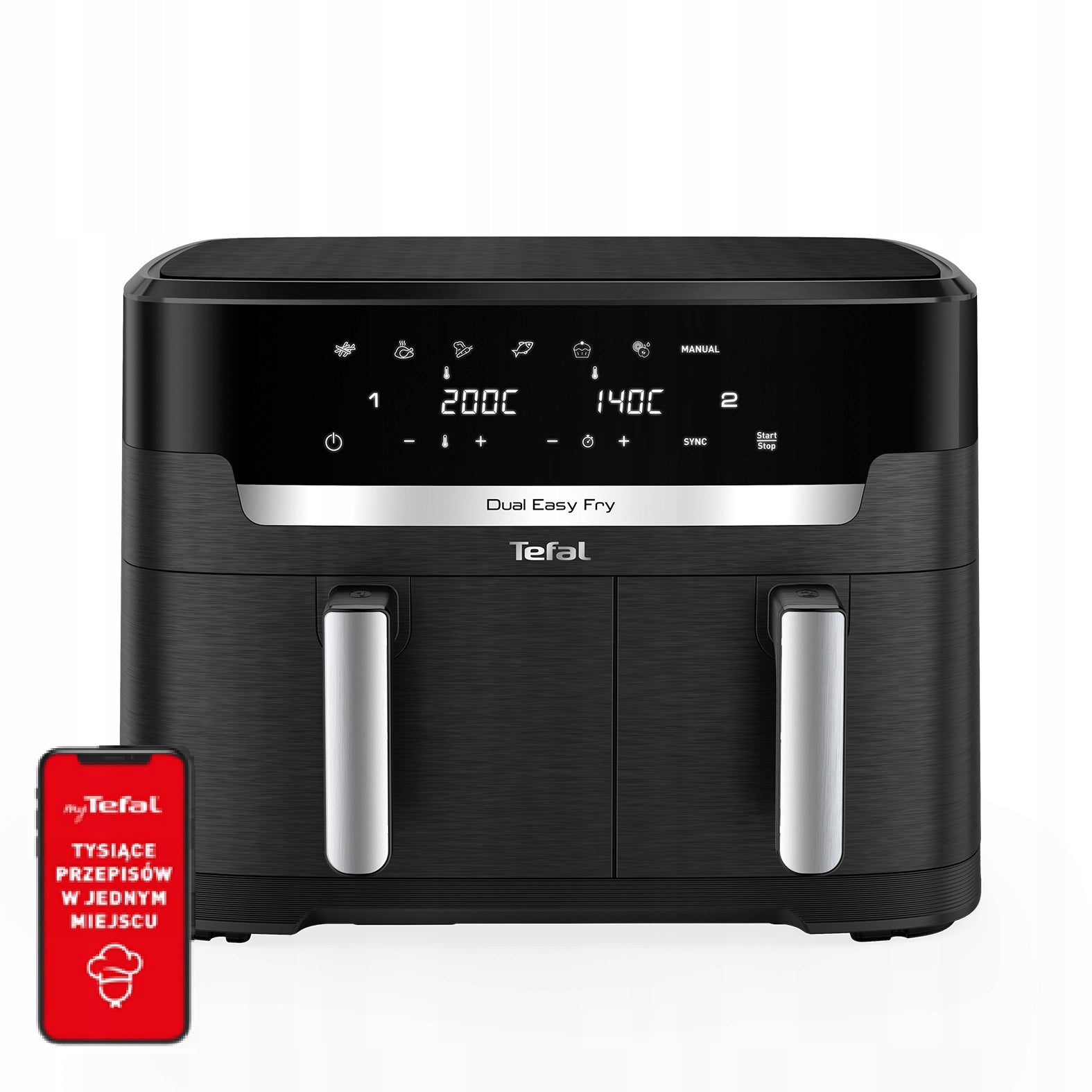 Frytkownica beztłuszczowa TEFAL EY9428E XXL 11l 2700W dwukomorowa Air Fryer
