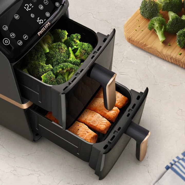 Philips Frytkownica beztłuszczowa dwukomorowa pionowa Philips air fryer NA462/80