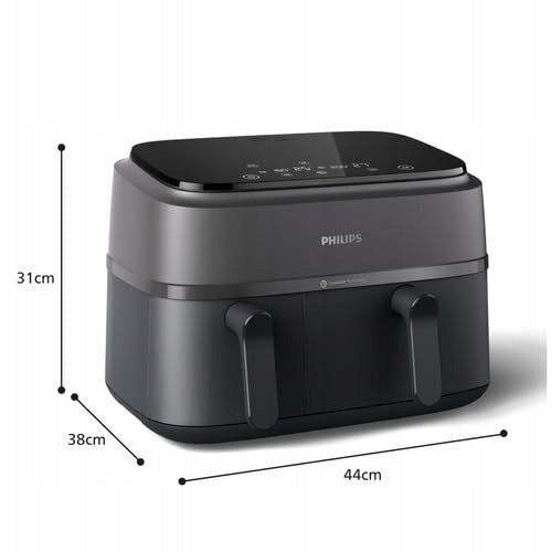 Philips Dwukomorowa frytkownica beztłuszczowa airfryer Philips Ovi 9L 2750W NA352