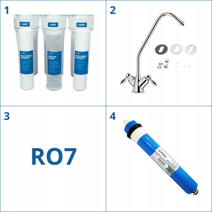 MyAqua FILTR DO WODY RO7 JONIZATOR ODWRÓCONA OSMOZA 75GPD | FILTR DO WODY POD ZLEW