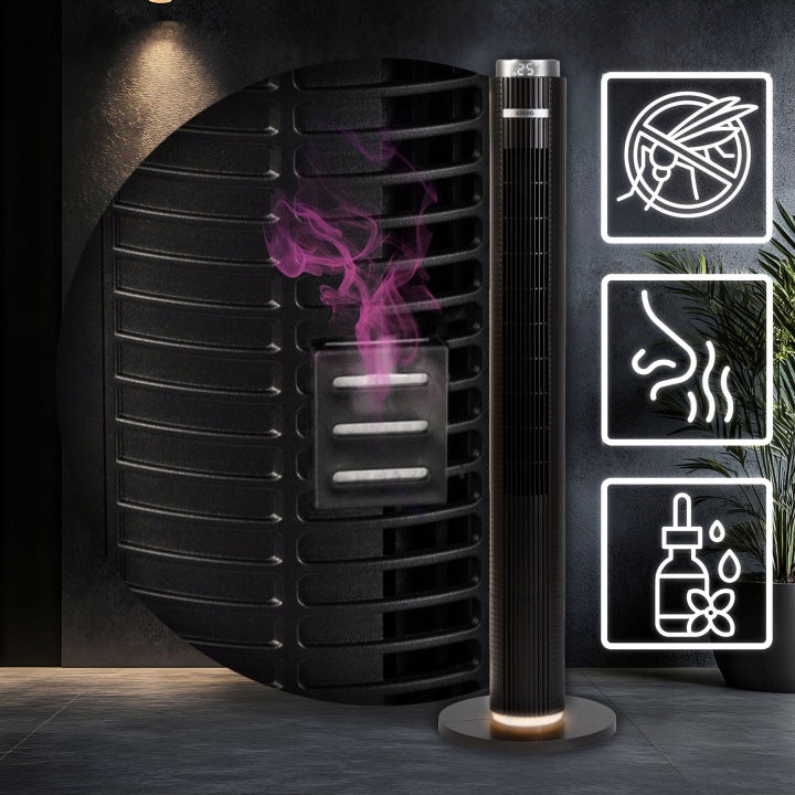 EBERG Wentylator kolumnowy stojący EBERG ELIF wiatrak 117cm LED +JONIZACJA+AROMA